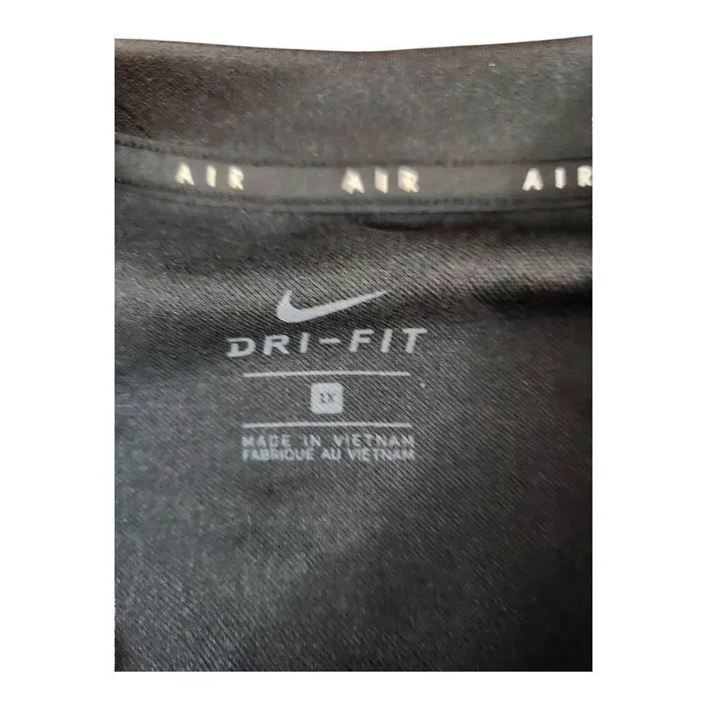 Nike Air womens sz1X long sleeve crop running training black white allover print